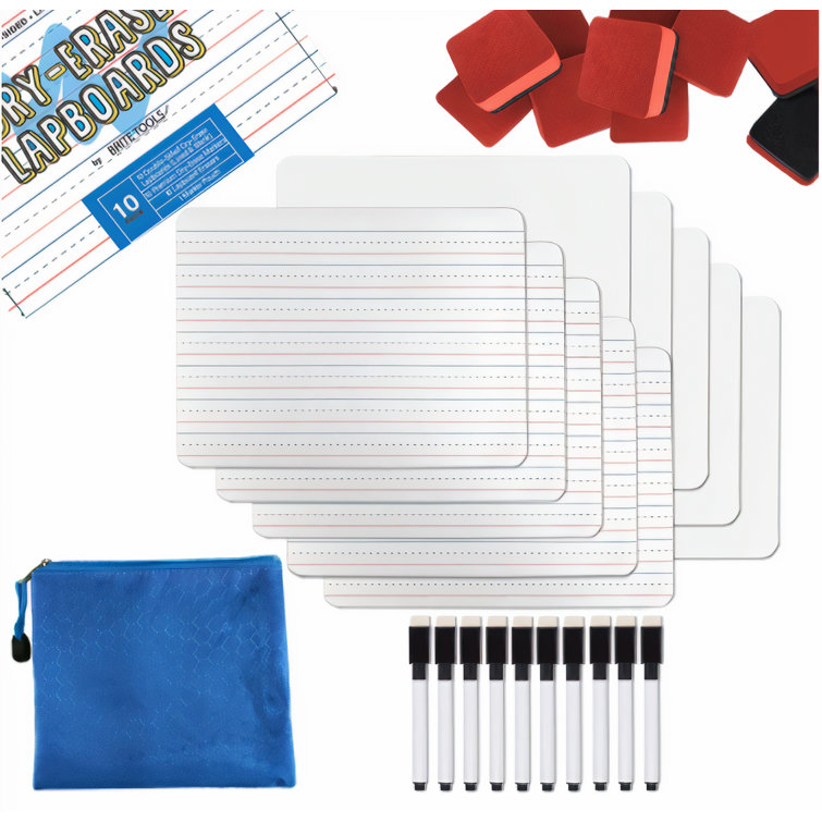 BriteTools Double Sided Dry Erase Reversible Lap Board Whiteboard, 9" x